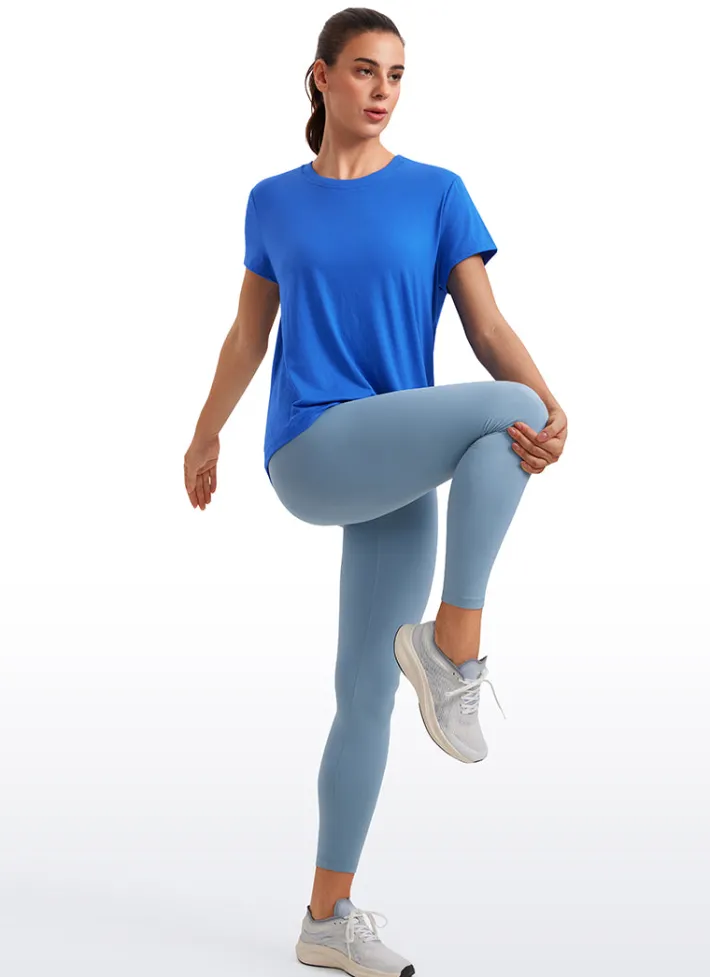 Clearance CRZ YOGA Flowy Yoga Short Sleeves Crew Neck
