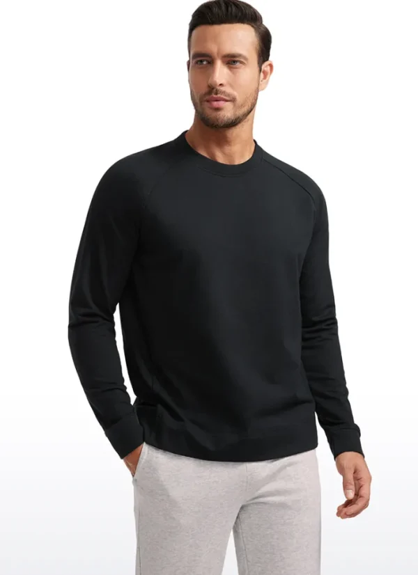 Best Sale CRZ YOGA French Terry Pullover Sweatshirts with Zip Pockets