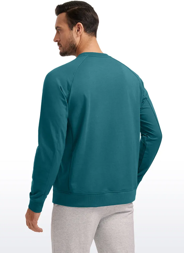 Best Sale CRZ YOGA French Terry Pullover Sweatshirts with Zip Pockets