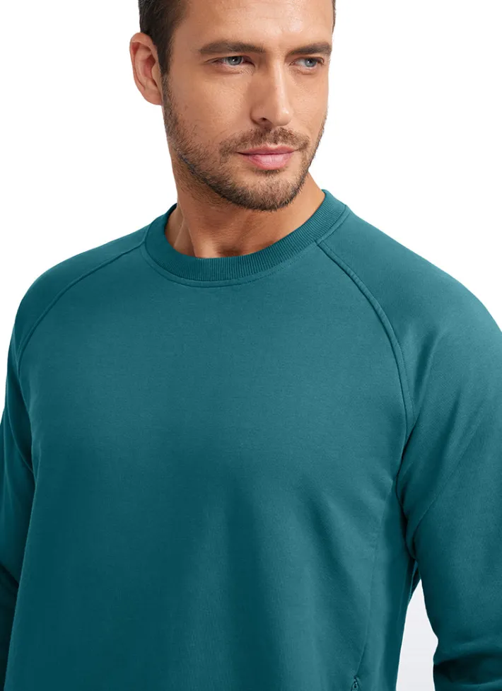 Best Sale CRZ YOGA French Terry Pullover Sweatshirts with Zip Pockets