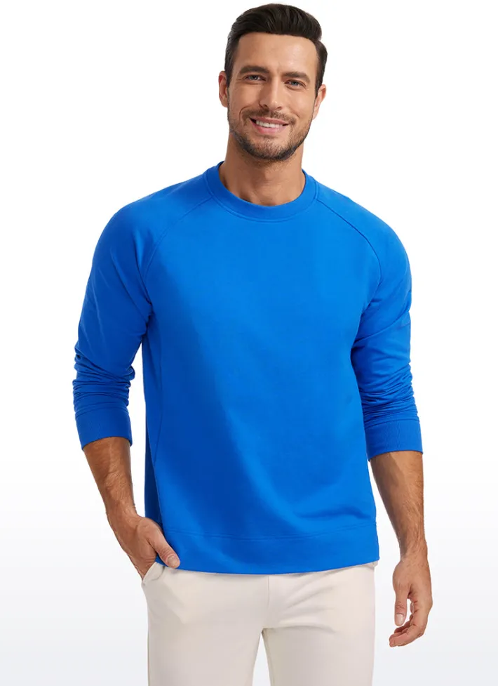 Best Sale CRZ YOGA French Terry Pullover Sweatshirts with Zip Pockets