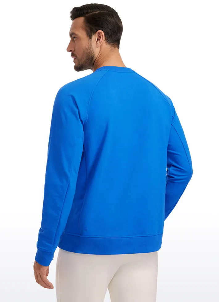 Best Sale CRZ YOGA French Terry Pullover Sweatshirts with Zip Pockets