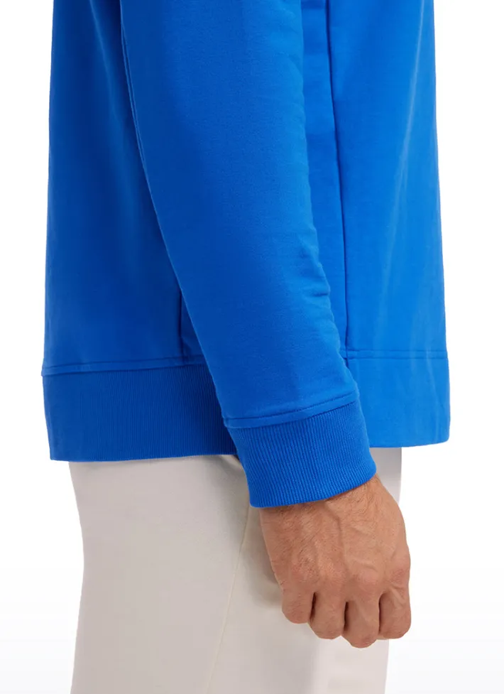 Best Sale CRZ YOGA French Terry Pullover Sweatshirts with Zip Pockets