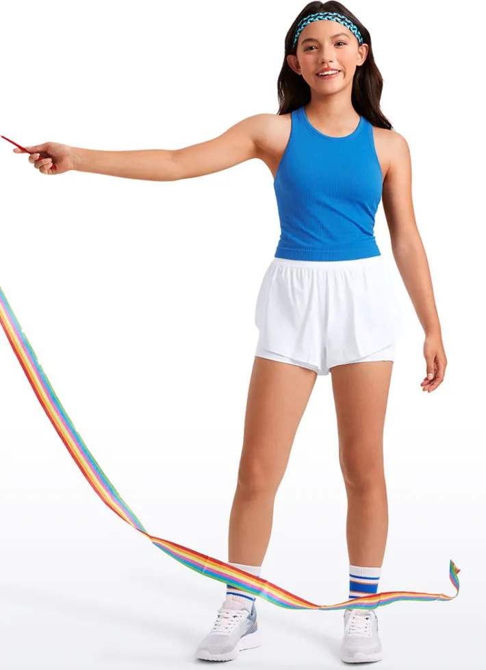 Shop CRZ YOGA Girls Seamless Ribbed Scoop Neck Tank Racerback