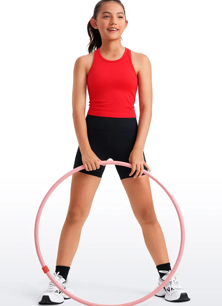 Shop CRZ YOGA Girls Seamless Ribbed Scoop Neck Tank Racerback