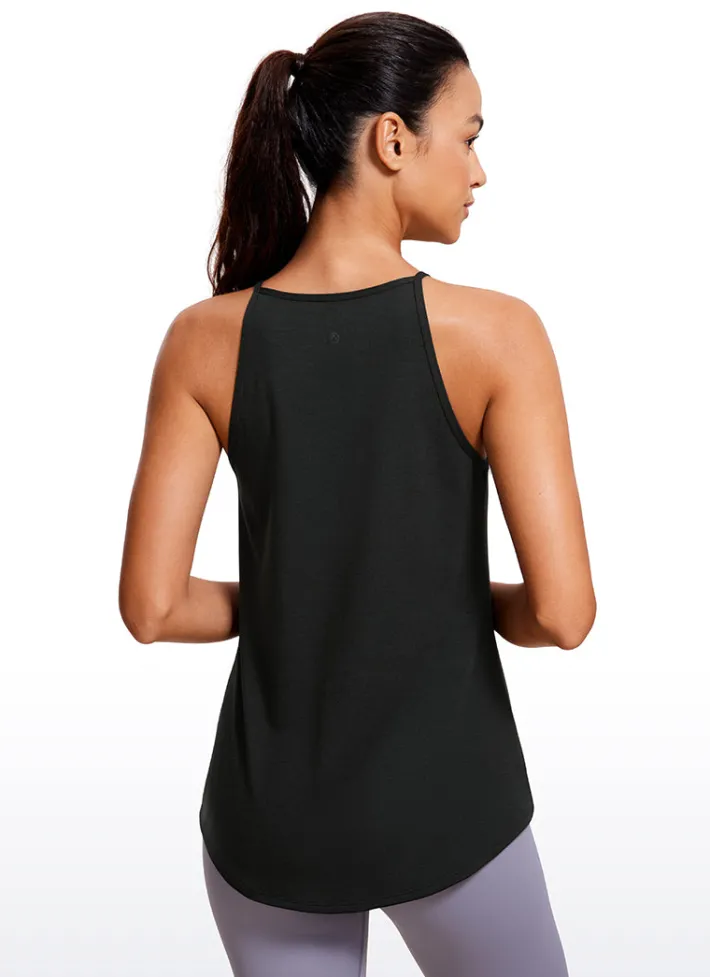 Shop CRZ YOGA Halter Hip-Length High Neck Tank