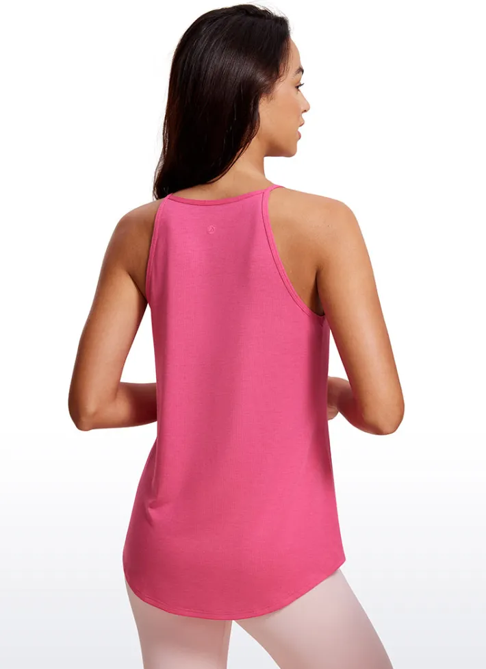 Online CRZ YOGA Halter Hip-Length High Neck Tank