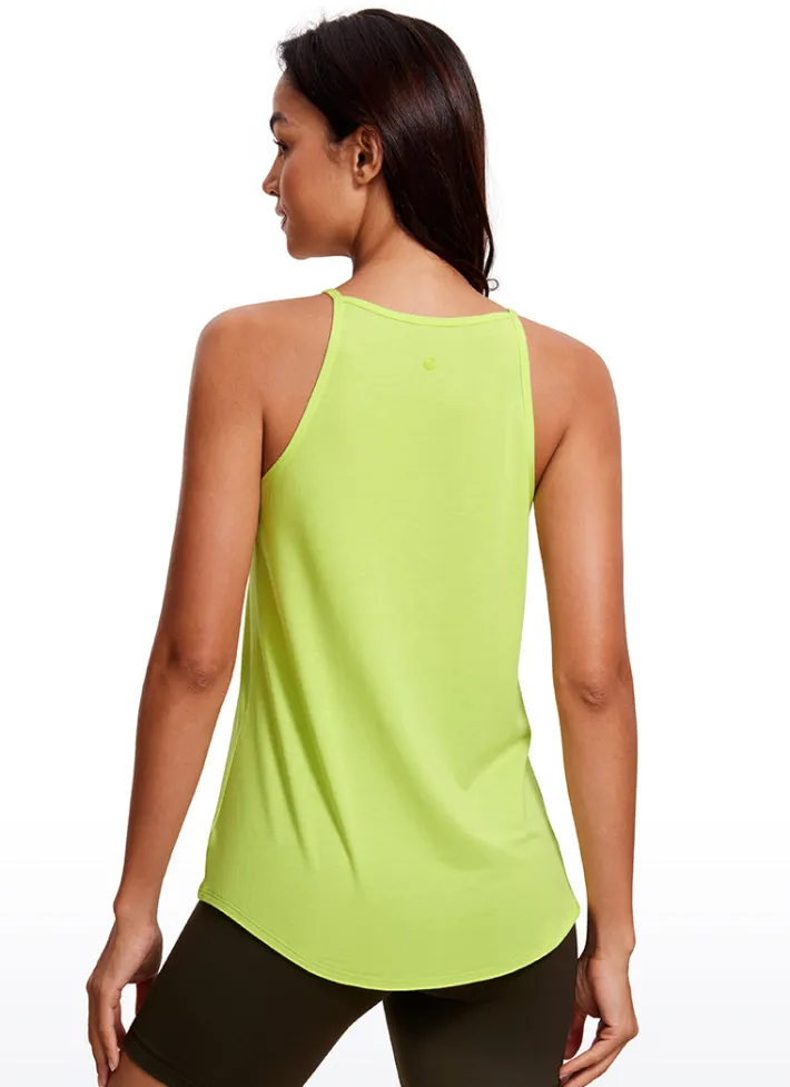 Online CRZ YOGA Halter Hip-Length High Neck Tank