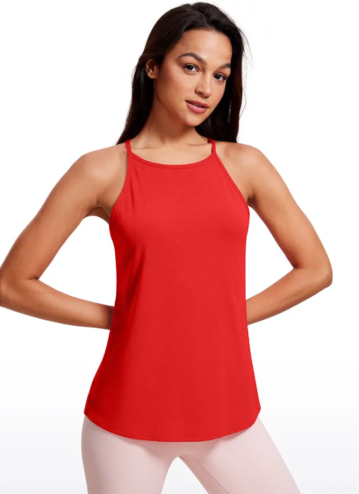 Online CRZ YOGA Halter Hip-Length High Neck Tank