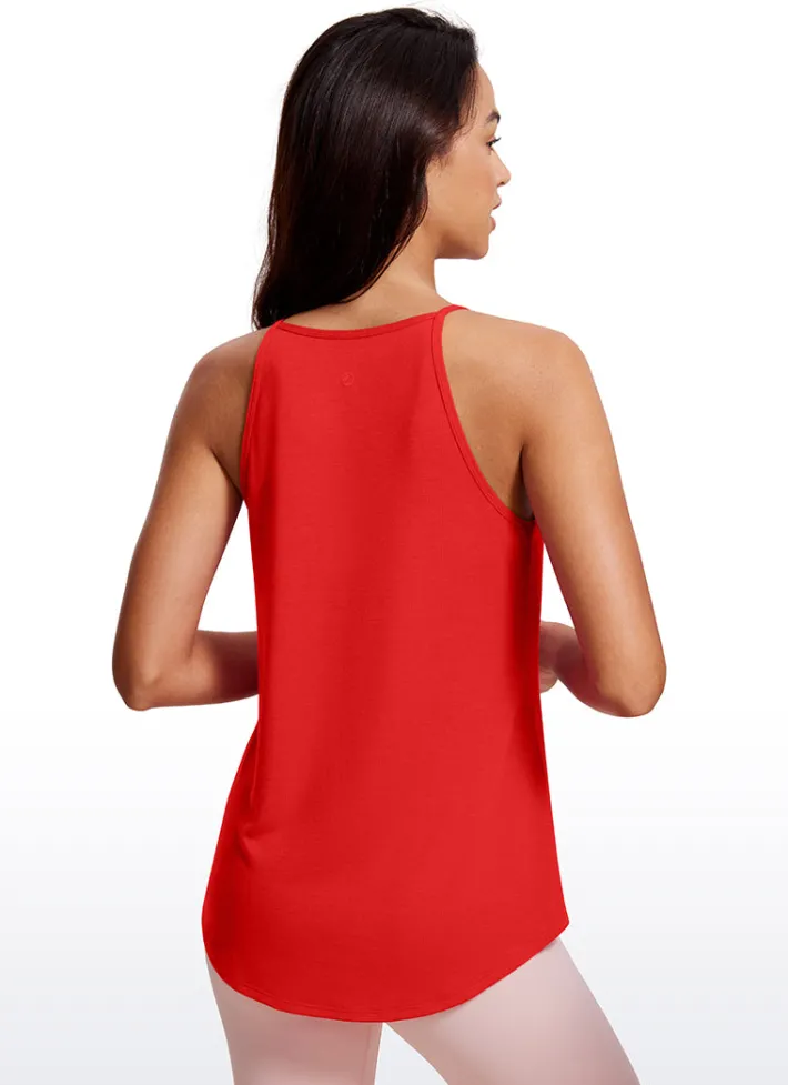 Online CRZ YOGA Halter Hip-Length High Neck Tank