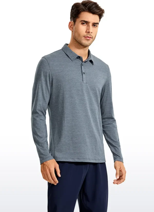 Shop CRZ YOGA Heather Polo Long Sleeves