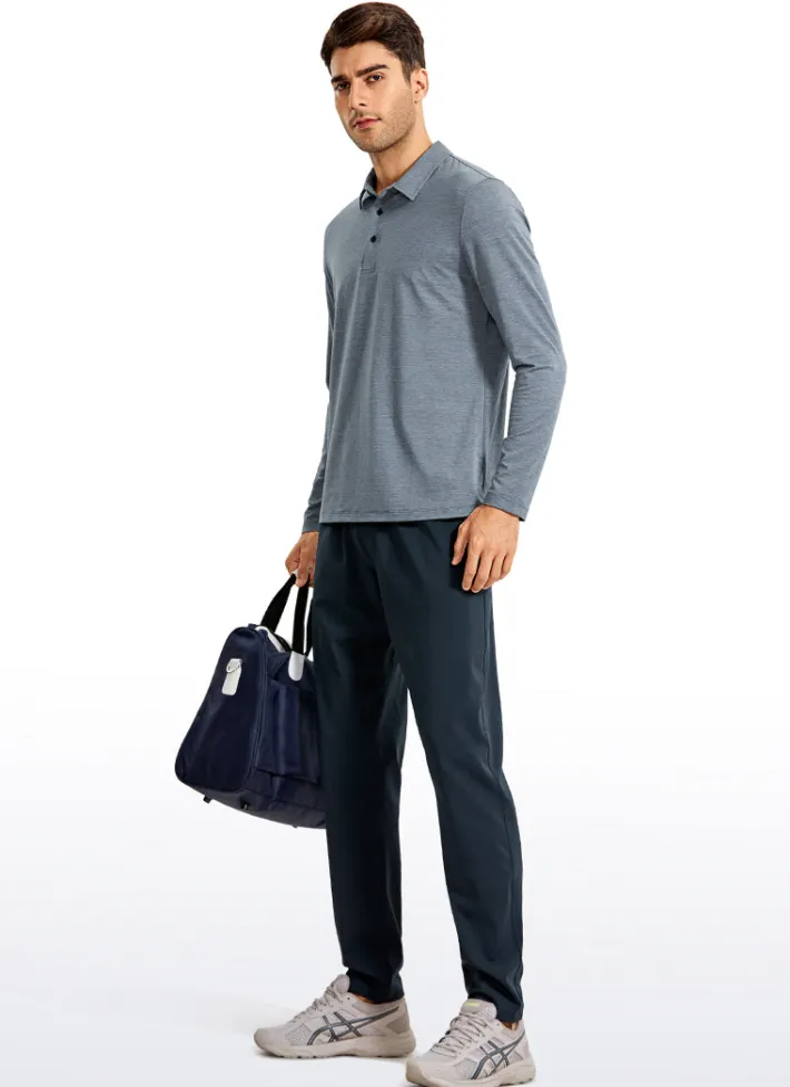 Shop CRZ YOGA Heather Polo Long Sleeves