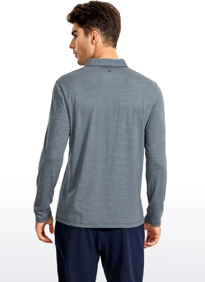 Shop CRZ YOGA Heather Polo Long Sleeves