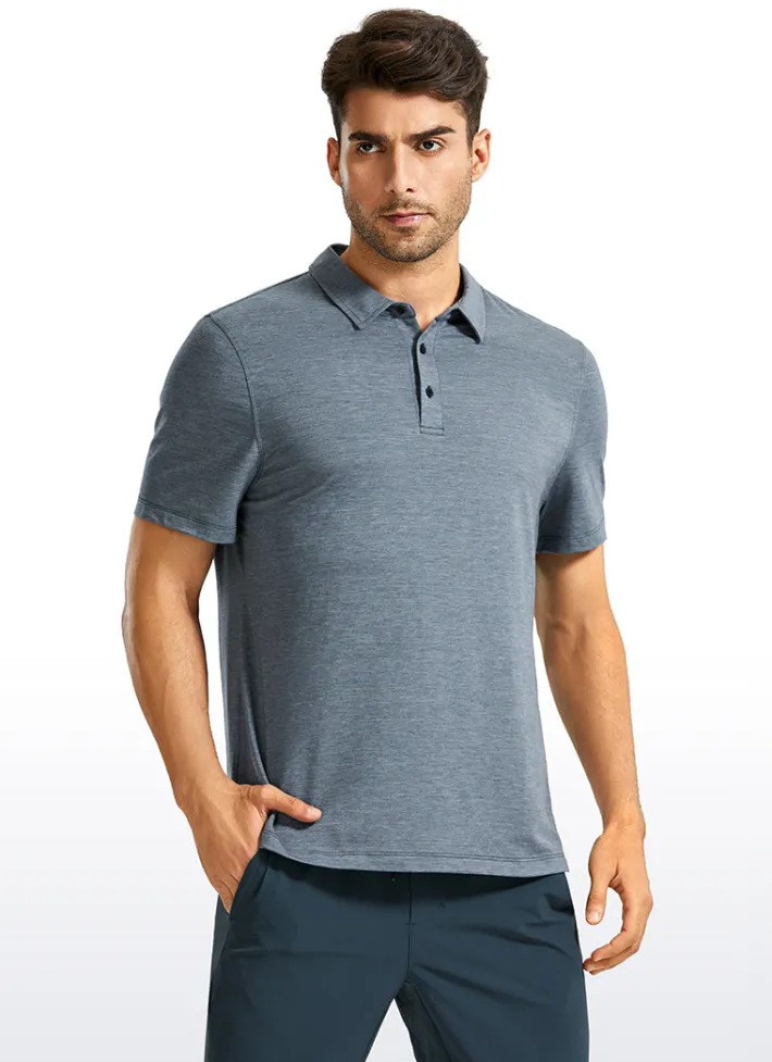 Flash Sale CRZ YOGA Heather Polo Short Sleeves