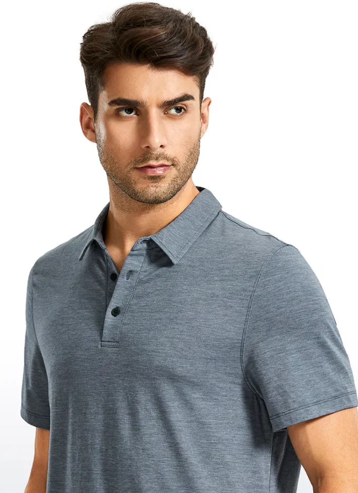 Flash Sale CRZ YOGA Heather Polo Short Sleeves