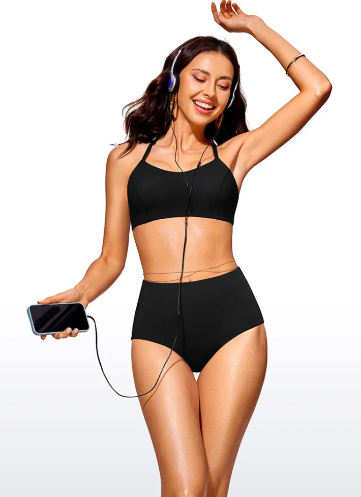 Cheap CRZ YOGA High Waisted Bikini Bottom