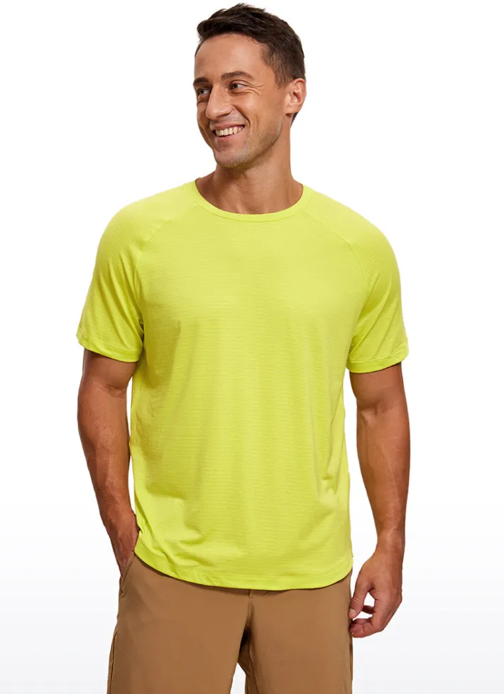 Hot CRZ YOGA Lightweight Quick Dry Short Sleeves Crew Neck Luminous Yellow