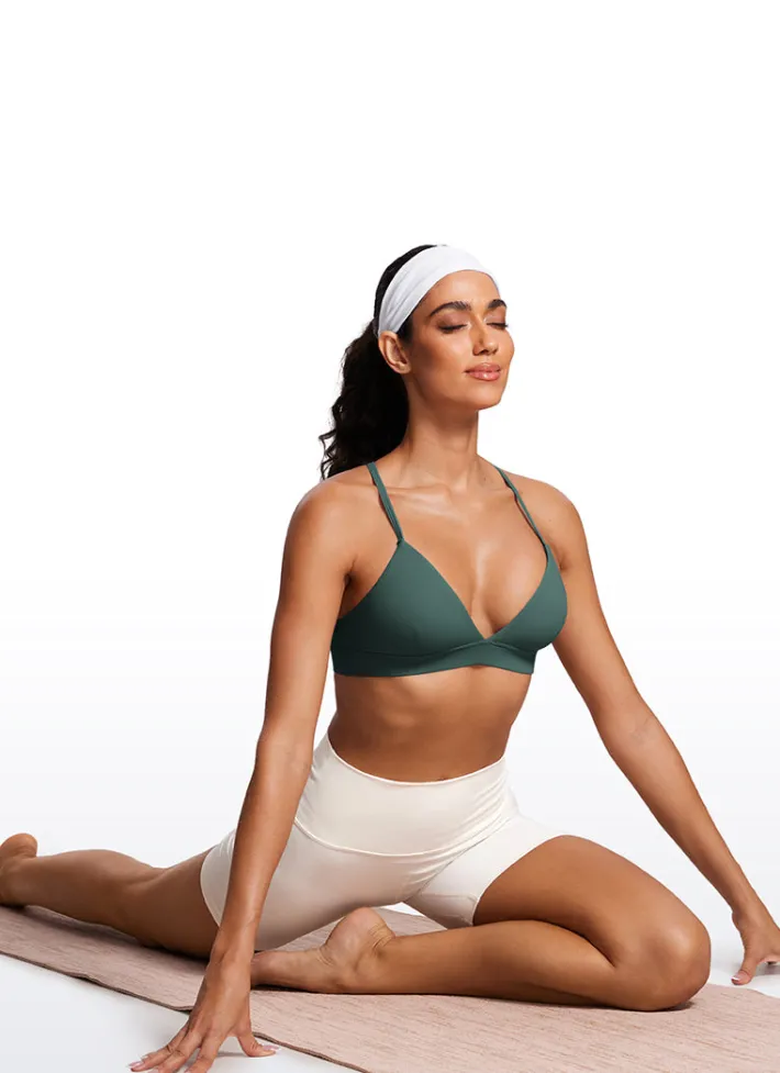 Outlet CRZ YOGA Nakedfeel Double Lined Triangle Strappy Sports Bra