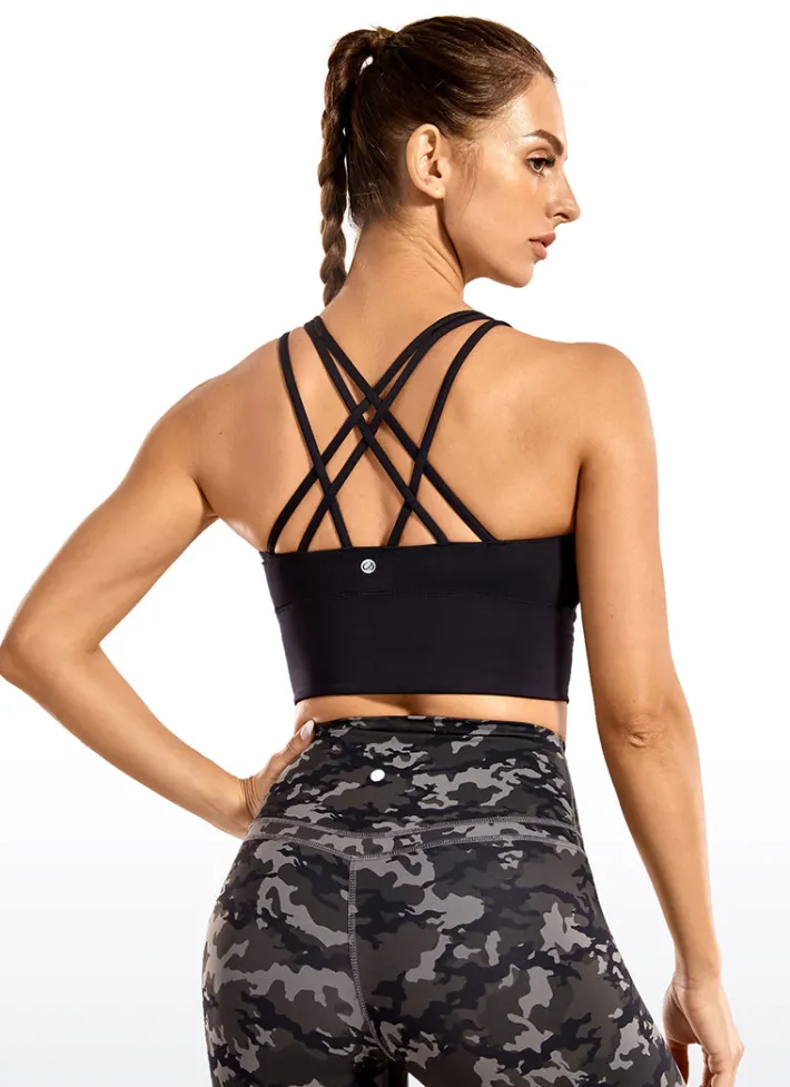 New CRZ YOGA Nakedfeel Longline Bra Strappy Back