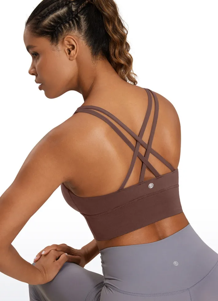 Discount CRZ YOGA Nakedfeel Strappy Longline Bra Criss Cross Back