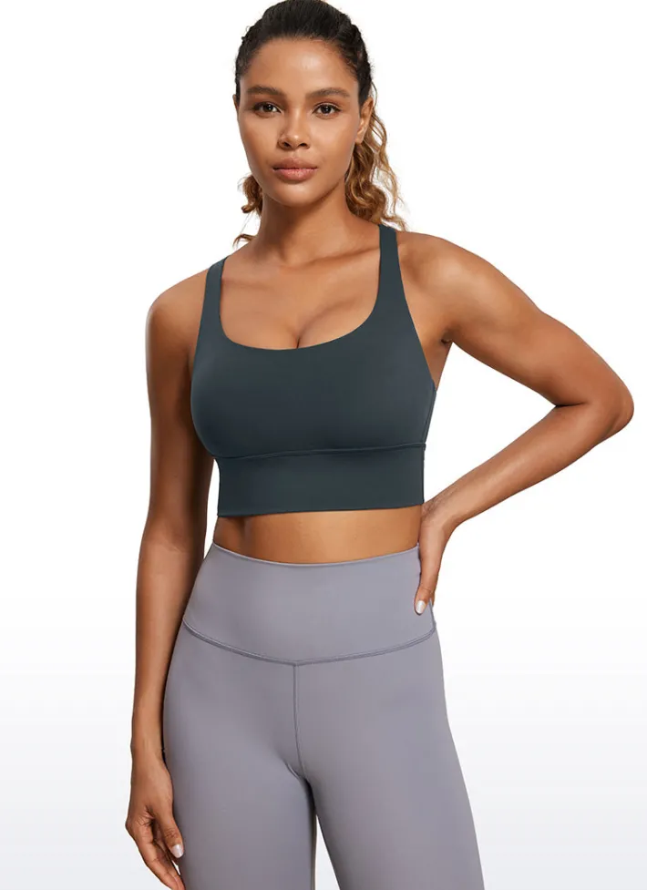 Discount CRZ YOGA Nakedfeel Strappy Longline Bra Criss Cross Back