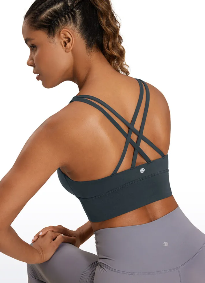 Discount CRZ YOGA Nakedfeel Strappy Longline Bra Criss Cross Back