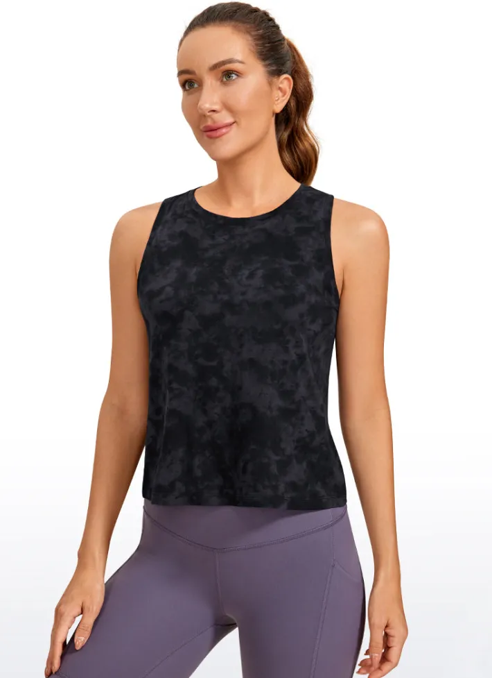 Discount CRZ YOGA Pima Cotton Crop Tank Round Neck