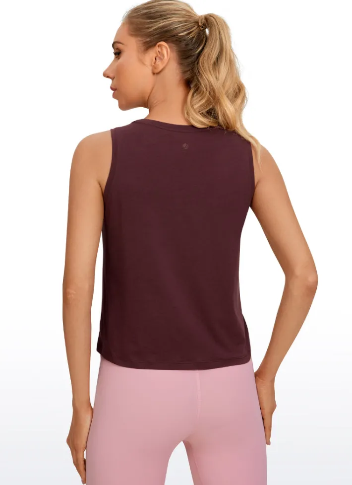 Discount CRZ YOGA Pima Cotton Crop Tank Round Neck