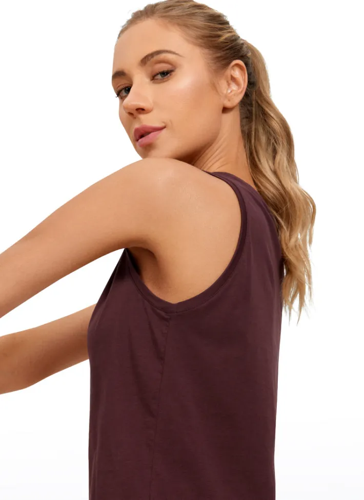 Discount CRZ YOGA Pima Cotton Crop Tank Round Neck