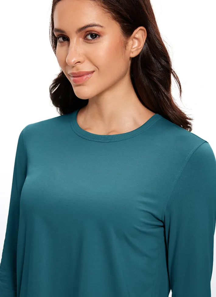 New CRZ YOGA Pima Cotton Cropped Long Sleeve Classic Fit