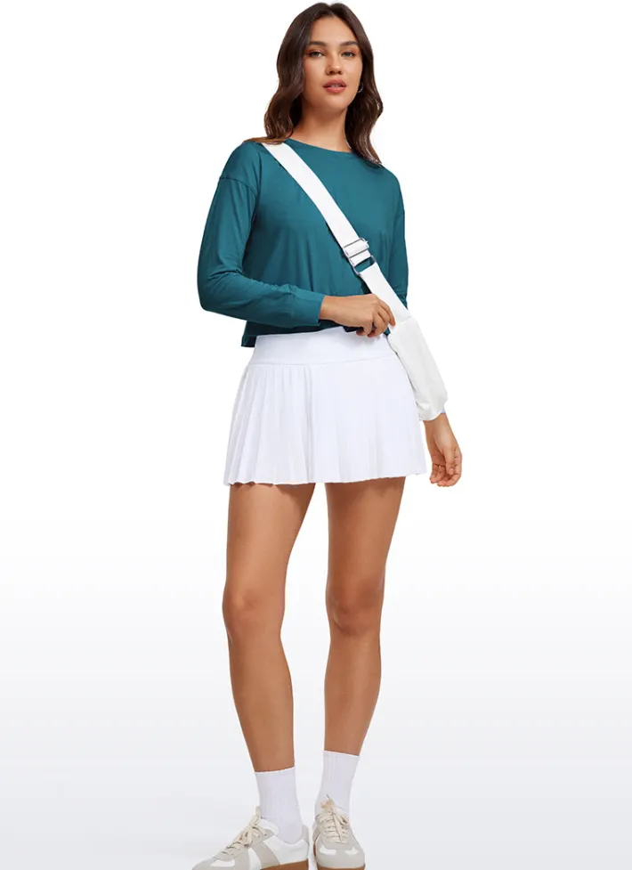 Best CRZ YOGA Pima Cotton Cropped Long Sleeve Loose Fit