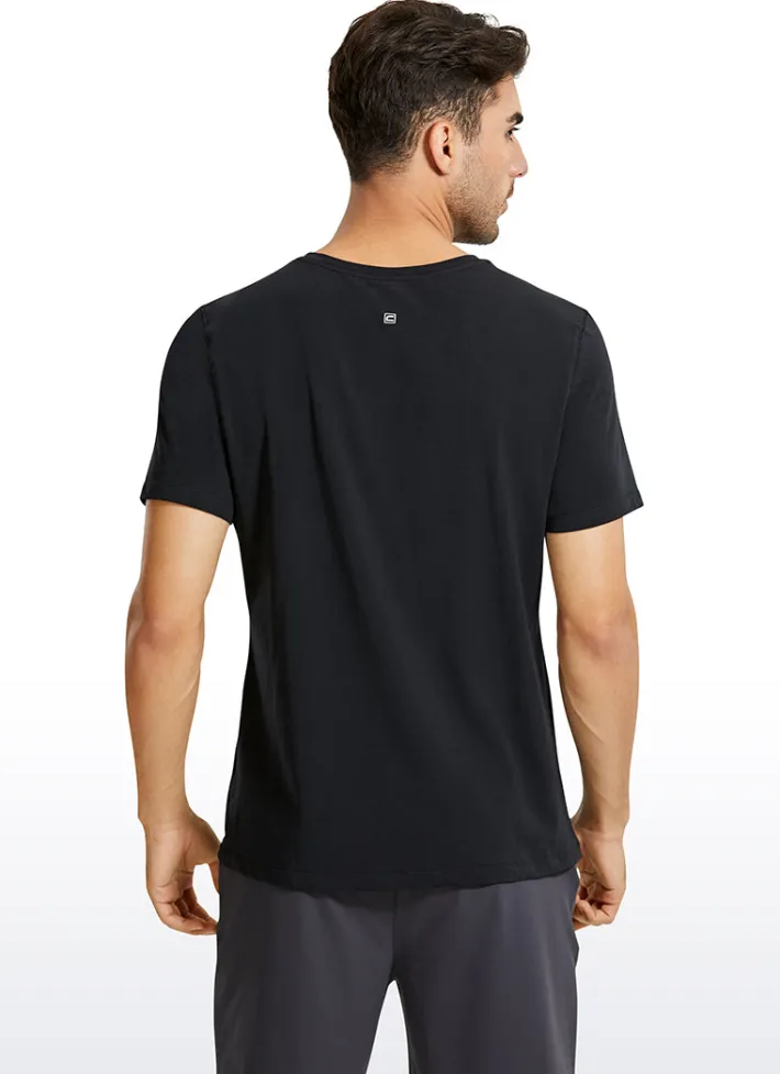 Sale CRZ YOGA Pima Cotton Henley Short Sleeves