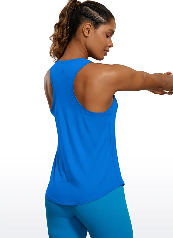 Store CRZ YOGA Pima Cotton Hip-Length Tank Racerback