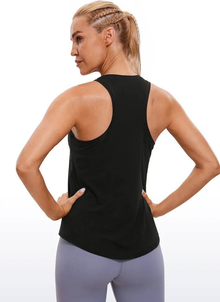 Store CRZ YOGA Pima Cotton Hip-Length Tank Racerback