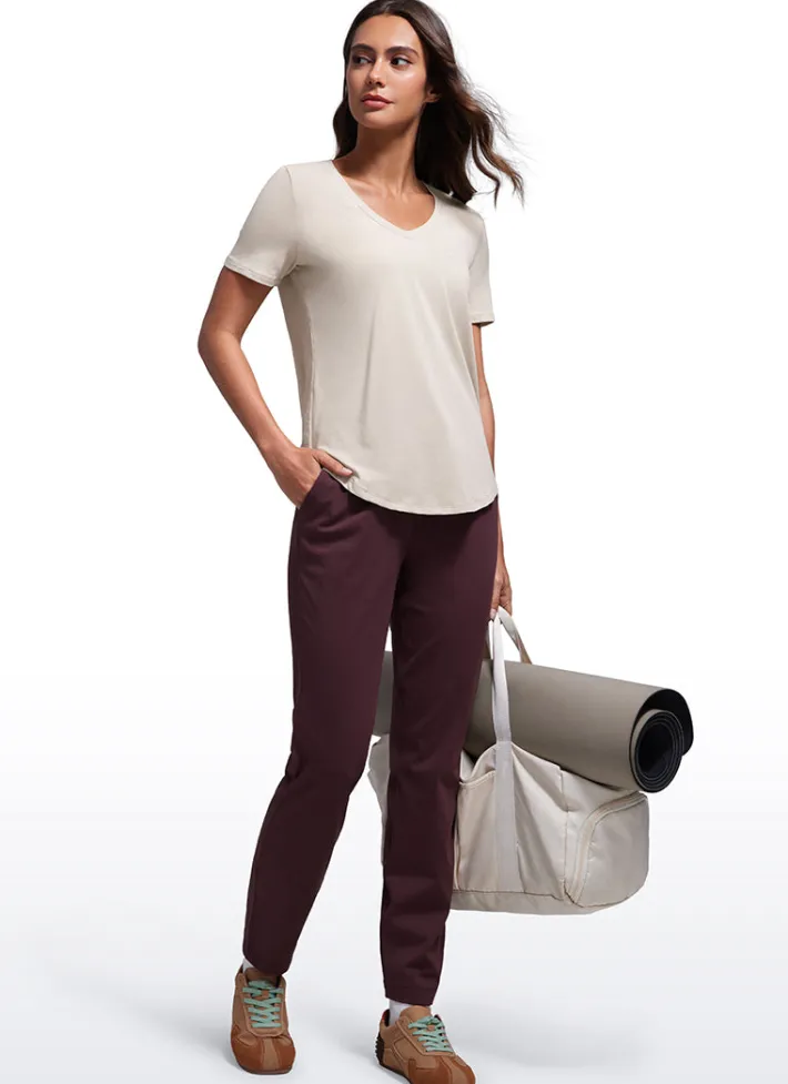 Store CRZ YOGA Pima Cotton Pro Short Sleeves V Neck