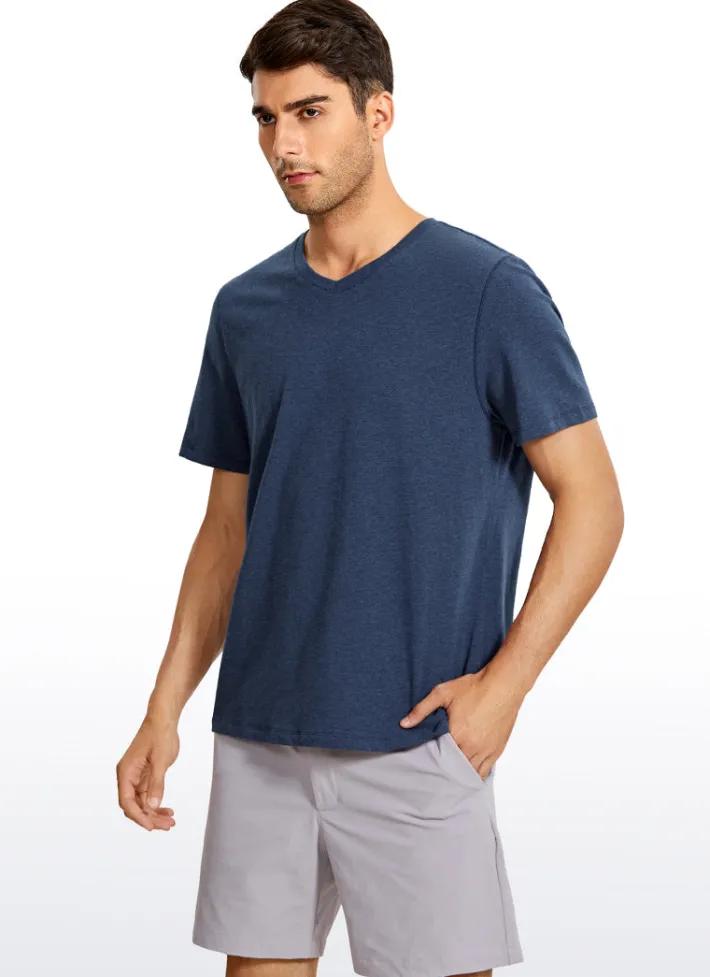 New CRZ YOGA Pima Cotton Short Sleeve V Neck