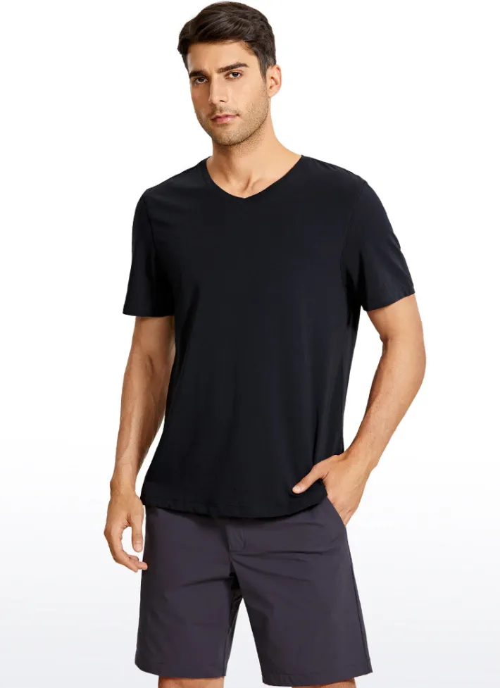 New CRZ YOGA Pima Cotton Short Sleeve V Neck