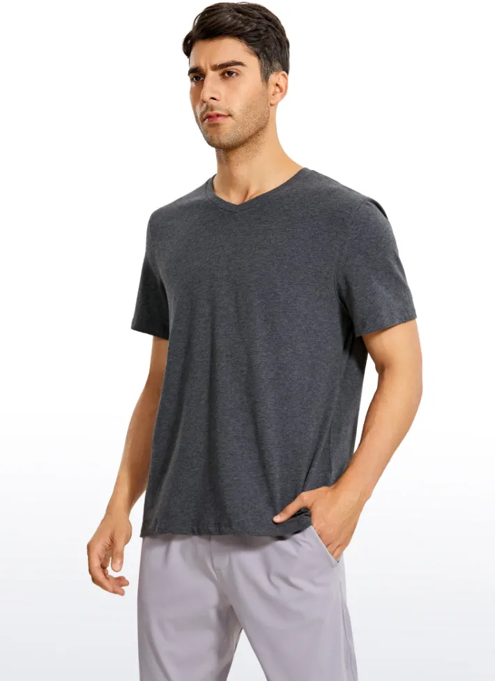 New CRZ YOGA Pima Cotton Short Sleeve V Neck