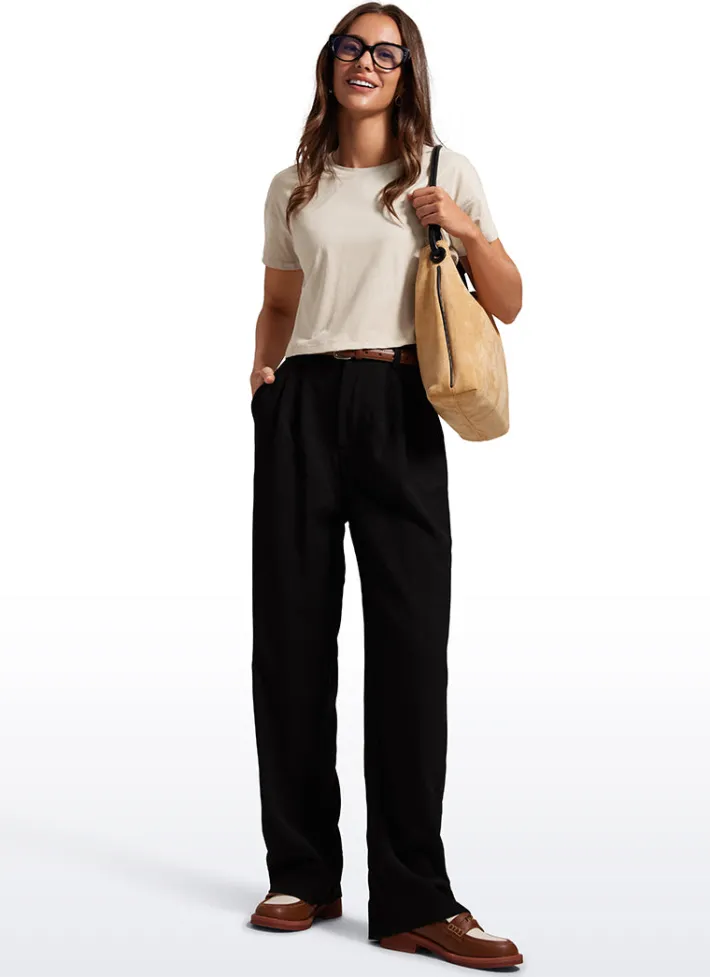 Hot CRZ YOGA Pima Cotton Short Sleeves Cropped Crew Neck