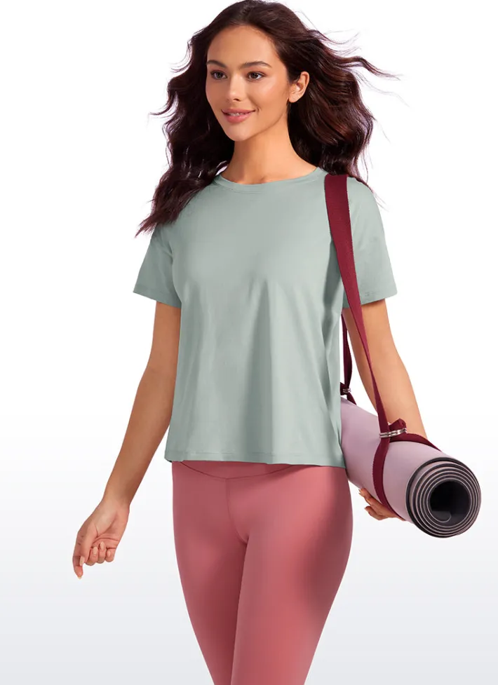 Discount CRZ YOGA Pima Cotton Short Sleeves Loose Fit