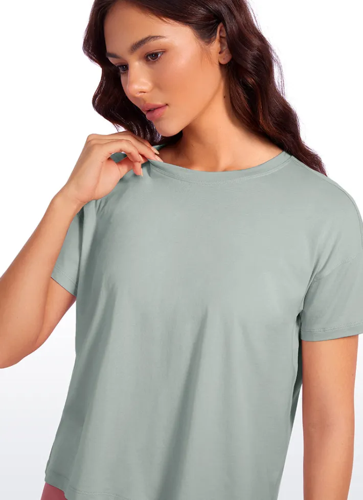 Discount CRZ YOGA Pima Cotton Short Sleeves Loose Fit