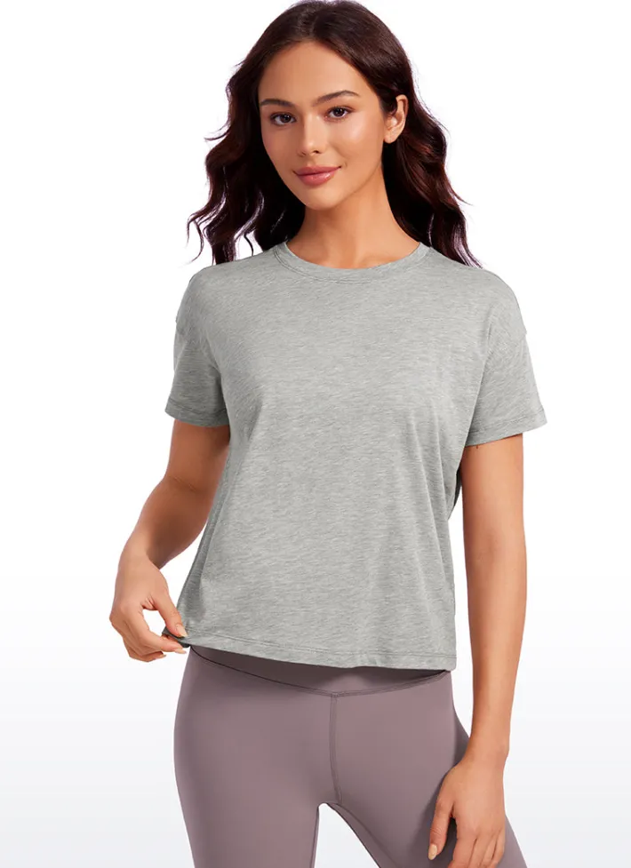 Discount CRZ YOGA Pima Cotton Short Sleeves Loose Fit