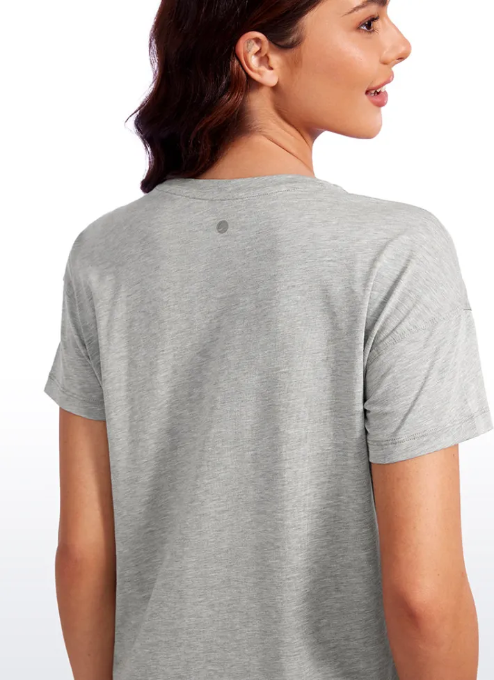Discount CRZ YOGA Pima Cotton Short Sleeves Loose Fit