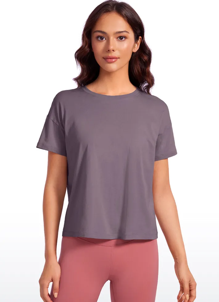 Discount CRZ YOGA Pima Cotton Short Sleeves Loose Fit