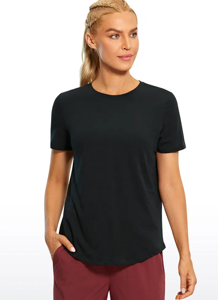Online CRZ YOGA Pima Cotton Short Sleeves Round Neck