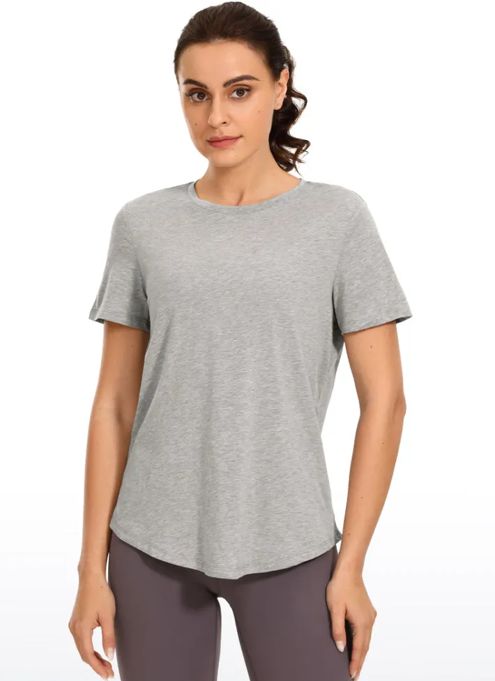 Online CRZ YOGA Pima Cotton Short Sleeves Round Neck
