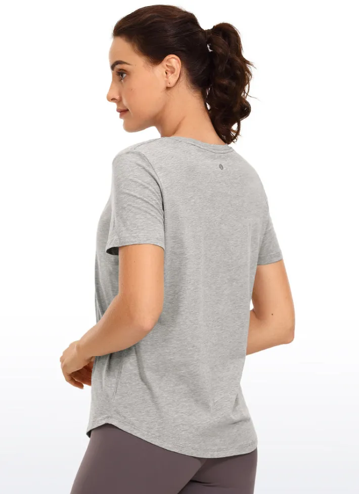 Online CRZ YOGA Pima Cotton Short Sleeves Round Neck