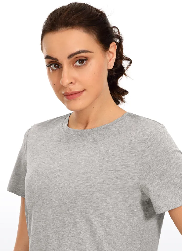 Online CRZ YOGA Pima Cotton Short Sleeves Round Neck
