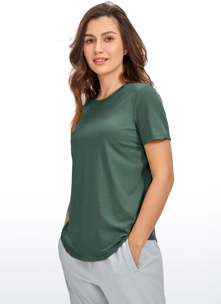 Online CRZ YOGA Pima Cotton Short Sleeves Round Neck