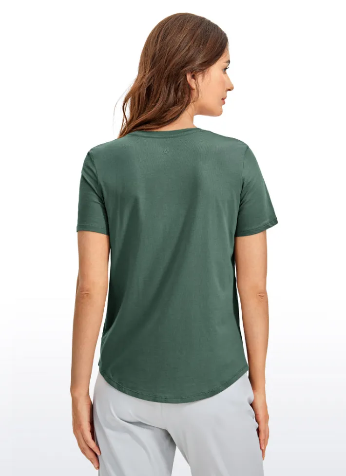 Online CRZ YOGA Pima Cotton Short Sleeves Round Neck